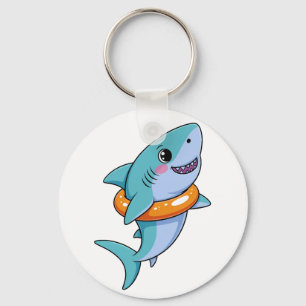 Cute Shark Baby With Float   Kids Keychain