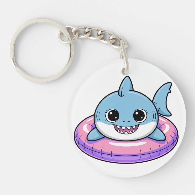 Cute Shark Baby With Float | Kids Keychain (Front)