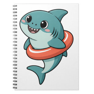 Cute Shark Baby With Float Kids Notebook