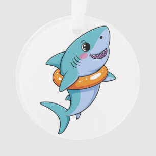 Cute Shark Baby With Float   Kids Ornament