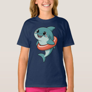 Cute Shark Baby With Float Kids T-Shirt