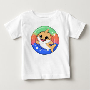 Cute Shark Baby With Float   T-Shirt