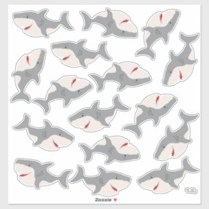 Cute Shark Bait Cartoon Sharks Character Vinyl