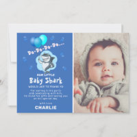 Cute Shark Balloons Photo Birthday Blue Thank You