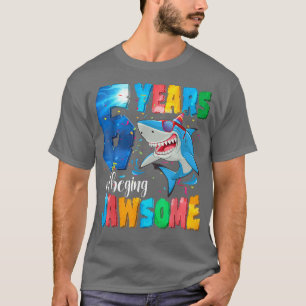 Cute Shark Birthday 6 Year Old Boys Girls 6th Birt T-Shirt