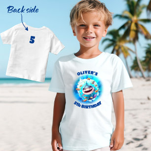 Cute Shark Birthday Personalized Boy Toddler T-shirt