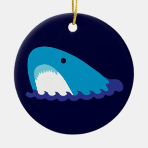 Cute Shark Ceramic Ornament