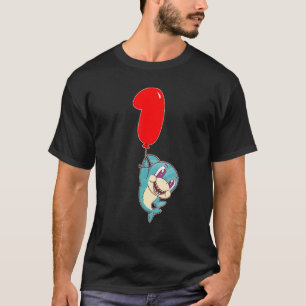 Cute Shark Child  1st Birthday  Kids Balloon Party T-Shirt
