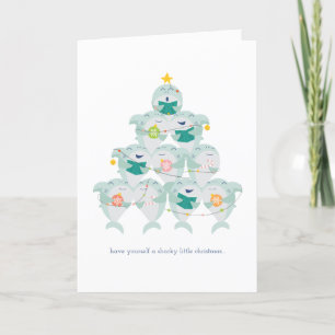 Cute Shark Christmas Tree Holiday Card