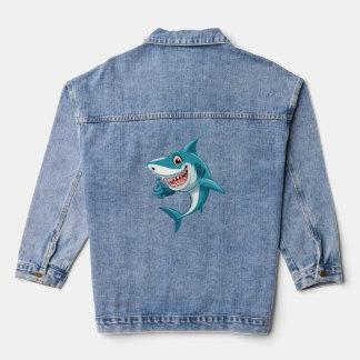 Cute shark denim jacket