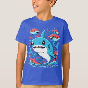 Cute shark jumping in the ocean T-Shirt