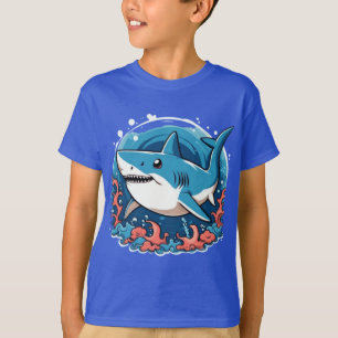 Cute shark jumping in the ocean T-Shirt