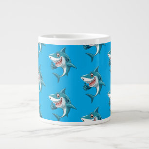 Cute shark large coffee mug