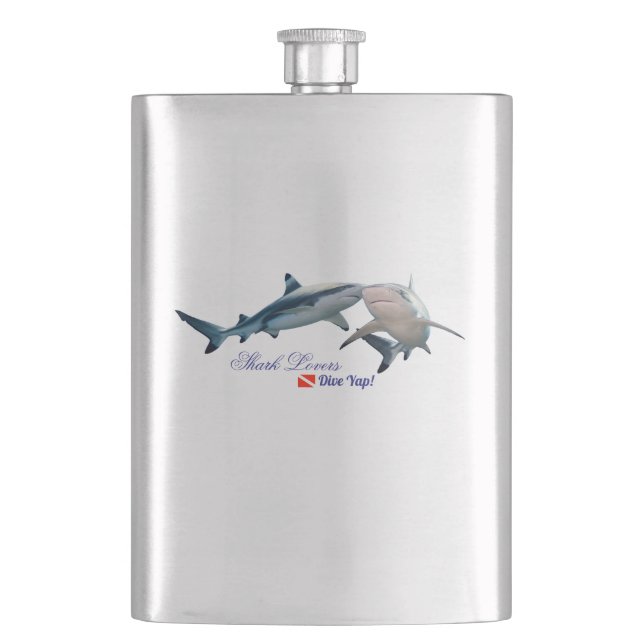 Cute Shark lovers Shot Glass Hip Flask (Front)