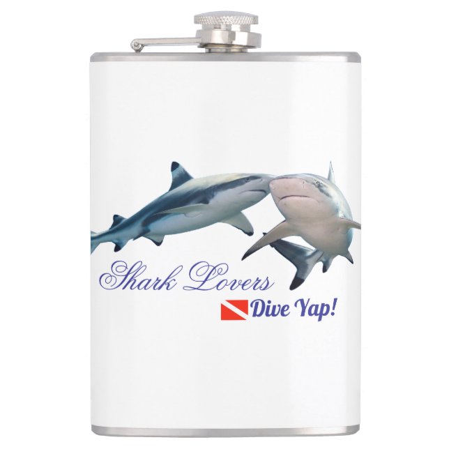 Cute Shark lovers Shot Glass Hip Flask (Front)