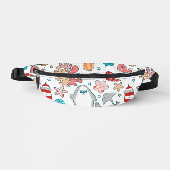 Cute Shark Pattern Fanny Pack (Front)