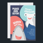 Cute Shark Species Kids Birthday Invitation<br><div class="desc">Get ready to take a bite out of the coolest invitation card under the sea - the Shark Species birthday invitation! This invite is perfect for all shark lovers out there, inviting them to the most jawsome birthday celebration they'll ever attend. The invitation card features a unique design of various...</div>