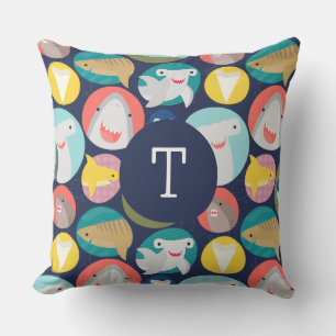 Cute Shark Species Throw Pillow