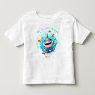 Cute Shark Summer Vacation Personalized Boy  Toddler T-shirt