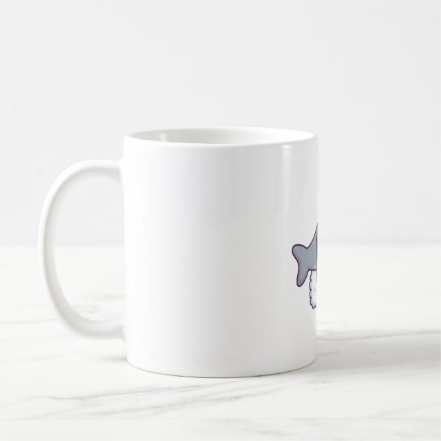 Cute Shark Sushi Rice Funny Coffee Mug (Left)