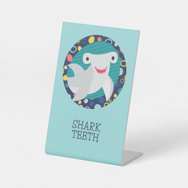 Cute Shark Teeth Pedestal Sign (Front)