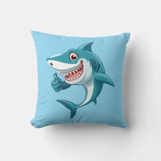 Cute shark throw pillow