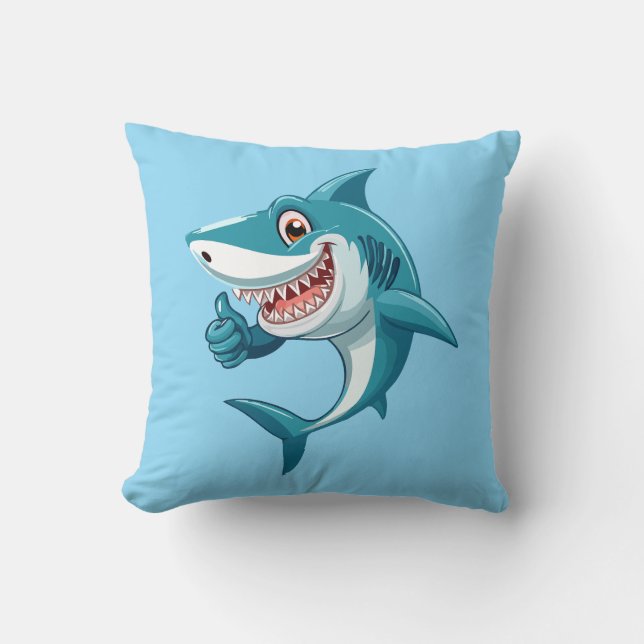 Cute shark throw pillow (Front)