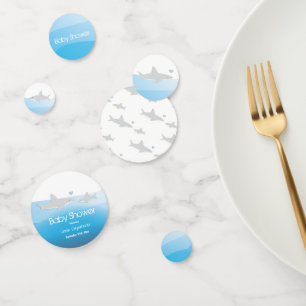 Cute Sharks and Ocean   Baby Shower Confetti