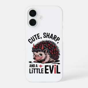 Cute, Sharp, and a Little Evil – Funny Hedgehog iPhone 16 Case