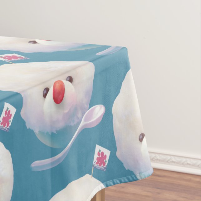 Cute Shaved Ice Dog Pattern Tablecloth (In Situ)