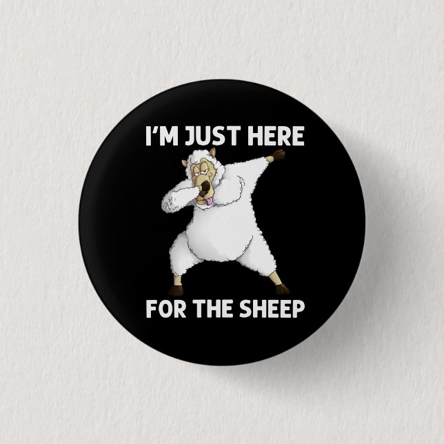 Cute Sheep 1 Inch Round Button (Front)