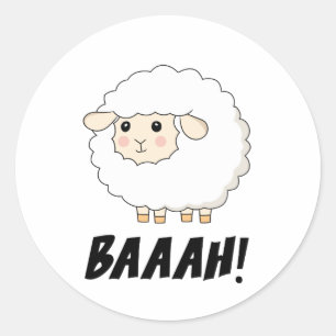 Cute Sheep Baaah Classic Round Sticker