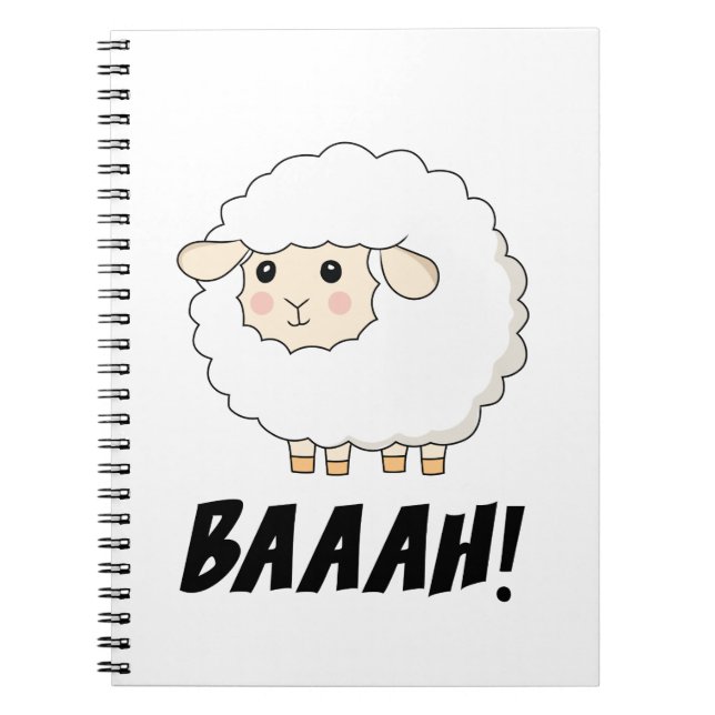 Cute Sheep Baaah Notebook (Front)