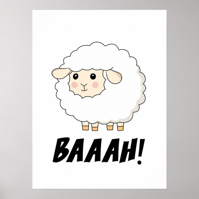 Cute Sheep Baaah Poster (Front)