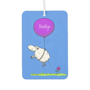Cute sheep balloon cartoon humour illustration air freshener