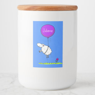 Cute sheep balloon cartoon humour illustration food label