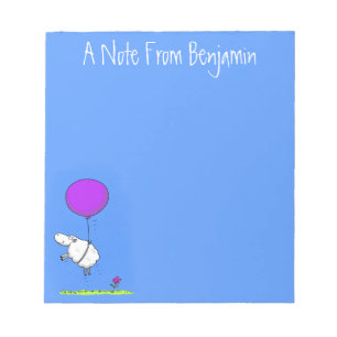 Cute sheep balloon cartoon humour illustration notepad