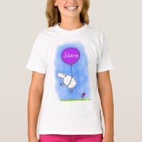 Cute sheep balloon cartoon humour illustration