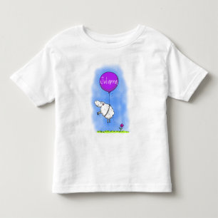 Cute sheep balloon cartoon humour illustration toddler t-shirt