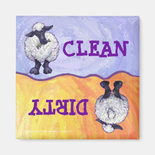 Cute Sheep Clean / Dirty Dishwasher Magnet