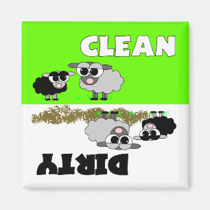 Cute Sheep Clean / Dirty Dishwasher Magnet