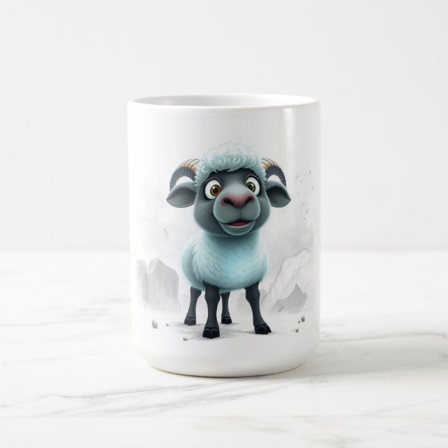 Cute Sheep Cozy Design Coffee Mug (Center)