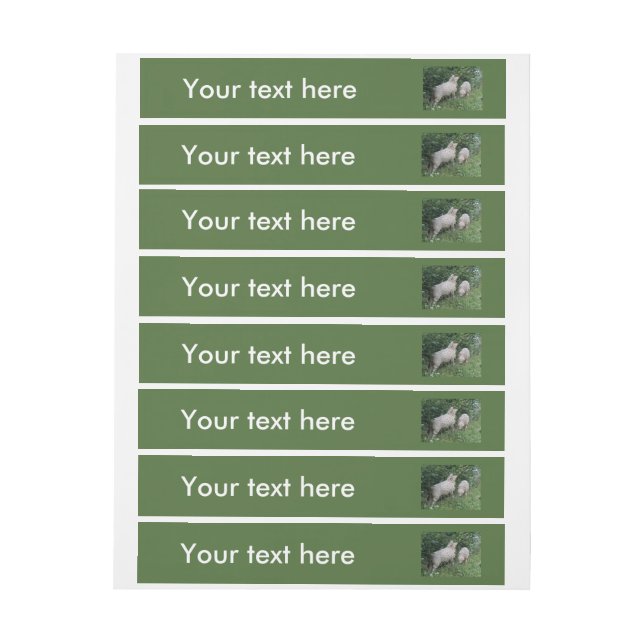 Cute Sheep Eating Leaves Custom Labels (Sheet)