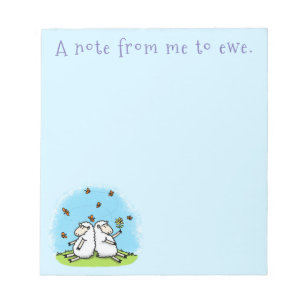 Cute sheep friends and butterflies cartoon notepad