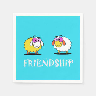 Cute Sheep Friendship Paper Napkin