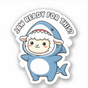 Cute Sheep in Shark Costume Jaw Ready For This Pun