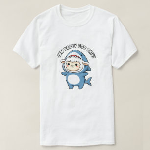 Cute Sheep in Shark Costume Jaw Ready For This Pun T-Shirt