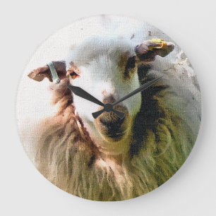 CUTE SHEEP LARGE CLOCK