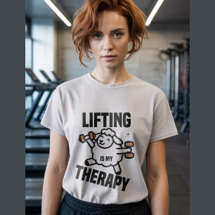 Cute sheep lifting weights, gym workout  T-Shirt