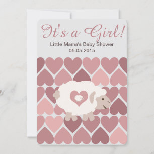 Cute Sheep Mama It's a Girl! Baby Shower Invitation